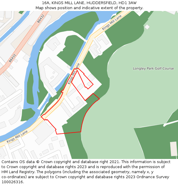 16A, KINGS MILL LANE, HUDDERSFIELD, HD1 3AW: Location map and indicative extent of plot