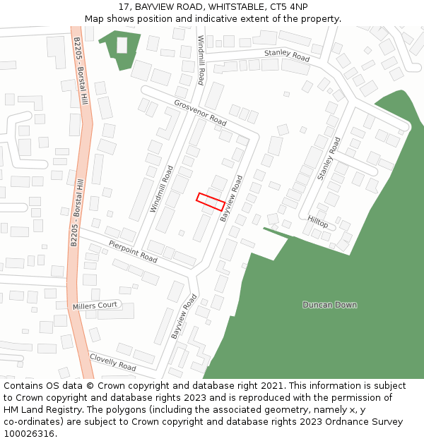 17, BAYVIEW ROAD, WHITSTABLE, CT5 4NP: Location map and indicative extent of plot