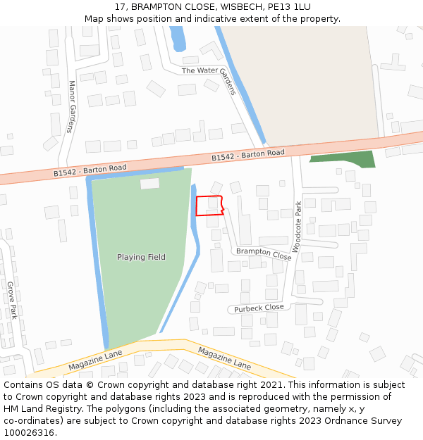17, BRAMPTON CLOSE, WISBECH, PE13 1LU: Location map and indicative extent of plot