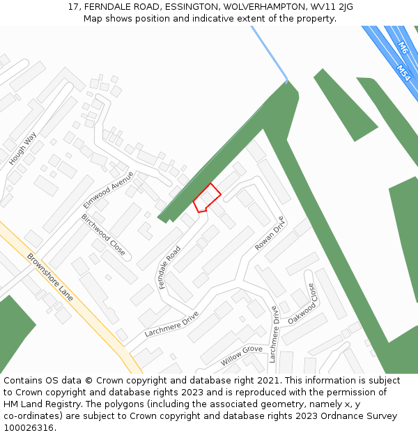 17, FERNDALE ROAD, ESSINGTON, WOLVERHAMPTON, WV11 2JG: Location map and indicative extent of plot