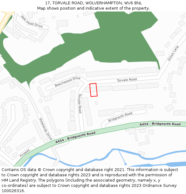 17, TORVALE ROAD, WOLVERHAMPTON, WV6 8NL: Location map and indicative extent of plot