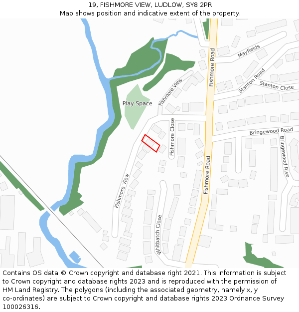 19, FISHMORE VIEW, LUDLOW, SY8 2PR: Location map and indicative extent of plot