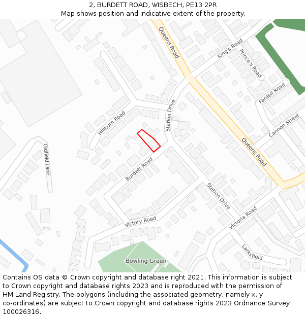 2, BURDETT ROAD, WISBECH, PE13 2PR: Location map and indicative extent of plot