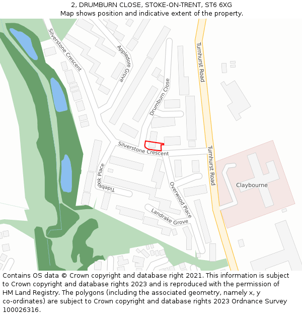 2, DRUMBURN CLOSE, STOKE-ON-TRENT, ST6 6XG: Location map and indicative extent of plot