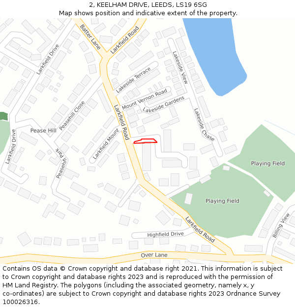 2, KEELHAM DRIVE, LEEDS, LS19 6SG: Location map and indicative extent of plot