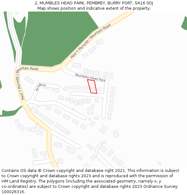 2, MUMBLES HEAD PARK, PEMBREY, BURRY PORT, SA16 0DJ: Location map and indicative extent of plot