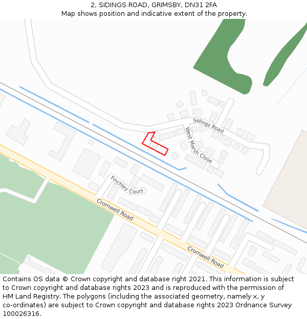 2, SIDINGS ROAD, GRIMSBY, DN31 2FA: Location map and indicative extent of plot