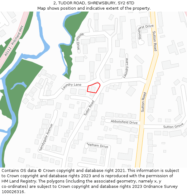 2, TUDOR ROAD, SHREWSBURY, SY2 6TD: Location map and indicative extent of plot