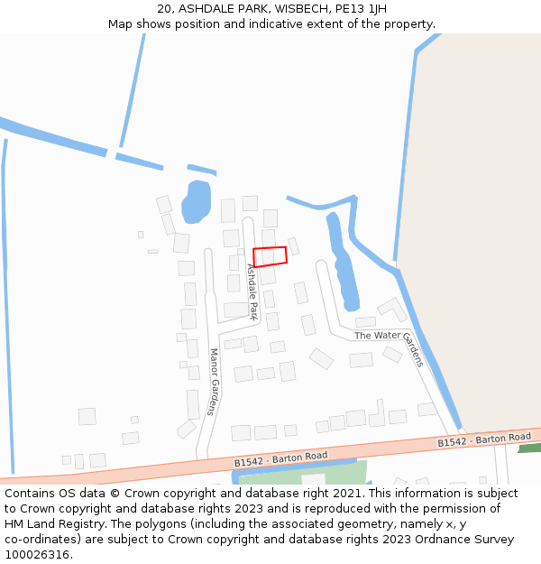 20, ASHDALE PARK, WISBECH, PE13 1JH: Location map and indicative extent of plot