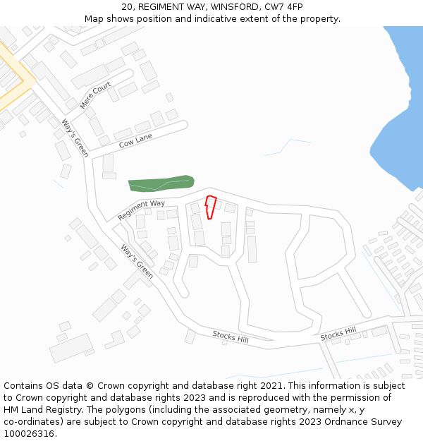 20, REGIMENT WAY, WINSFORD, CW7 4FP: Location map and indicative extent of plot