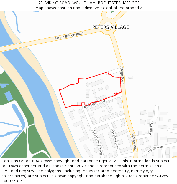 21, VIKING ROAD, WOULDHAM, ROCHESTER, ME1 3GF: Location map and indicative extent of plot