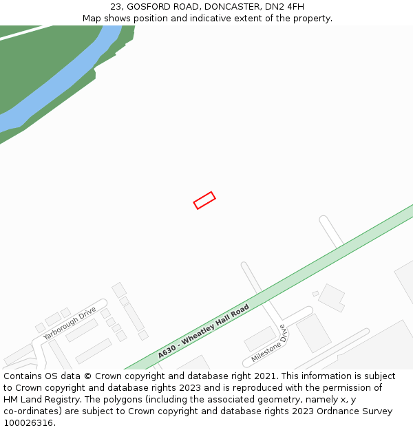 23, GOSFORD ROAD, DONCASTER, DN2 4FH: Location map and indicative extent of plot