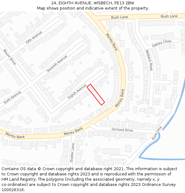 24, EIGHTH AVENUE, WISBECH, PE13 2BW: Location map and indicative extent of plot