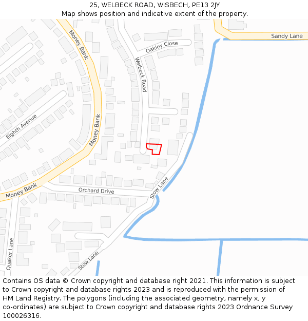 25, WELBECK ROAD, WISBECH, PE13 2JY: Location map and indicative extent of plot