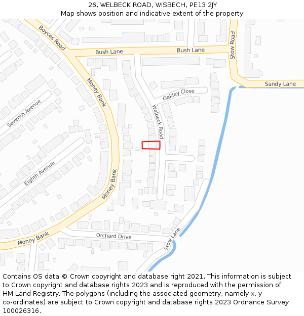 26, WELBECK ROAD, WISBECH, PE13 2JY: Location map and indicative extent of plot