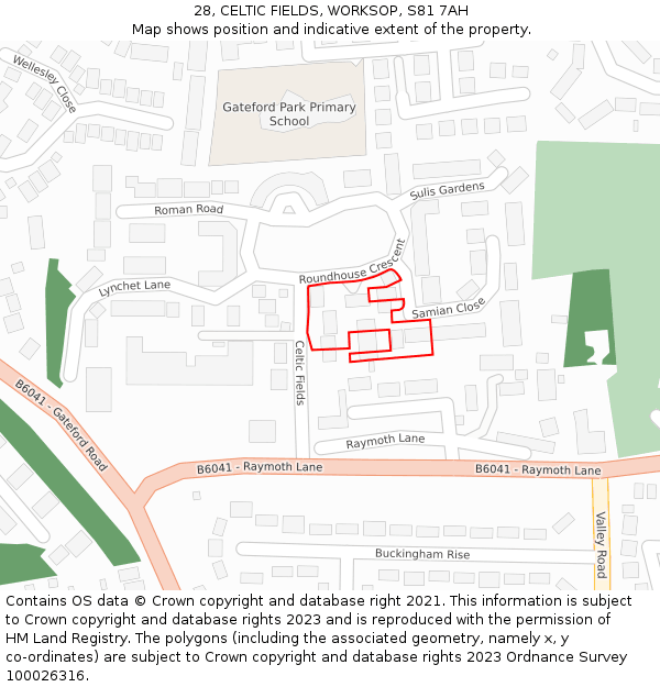 28, CELTIC FIELDS, WORKSOP, S81 7AH: Location map and indicative extent of plot