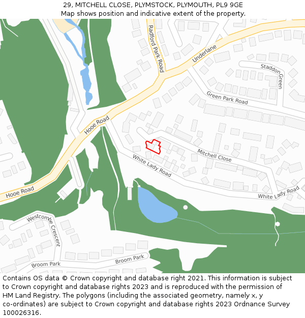 29, MITCHELL CLOSE, PLYMSTOCK, PLYMOUTH, PL9 9GE: Location map and indicative extent of plot