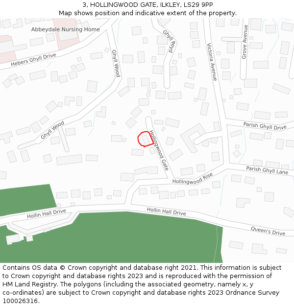 3, HOLLINGWOOD GATE, ILKLEY, LS29 9PP: Location map and indicative extent of plot