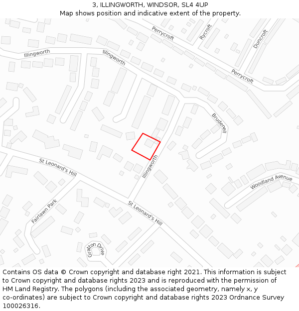 3, ILLINGWORTH, WINDSOR, SL4 4UP: Location map and indicative extent of plot