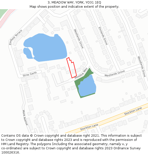 3, MEADOW WAY, YORK, YO31 1EQ: Location map and indicative extent of plot