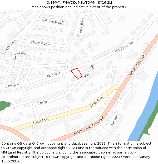 3, MWYN FYNYDD, NEWTOWN, SY16 2LJ: Location map and indicative extent of plot