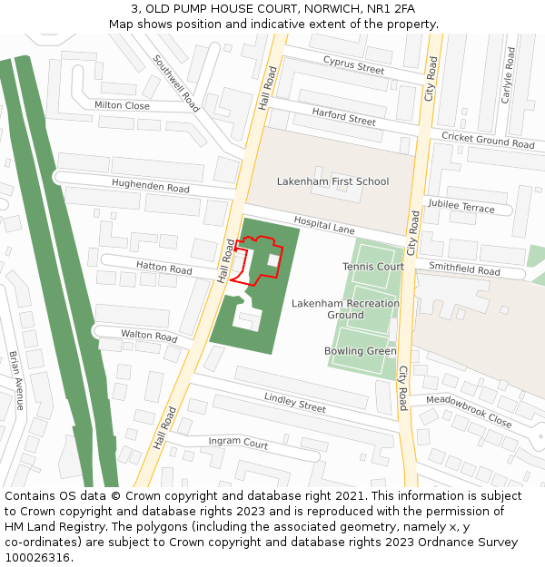 3, OLD PUMP HOUSE COURT, NORWICH, NR1 2FA: Location map and indicative extent of plot
