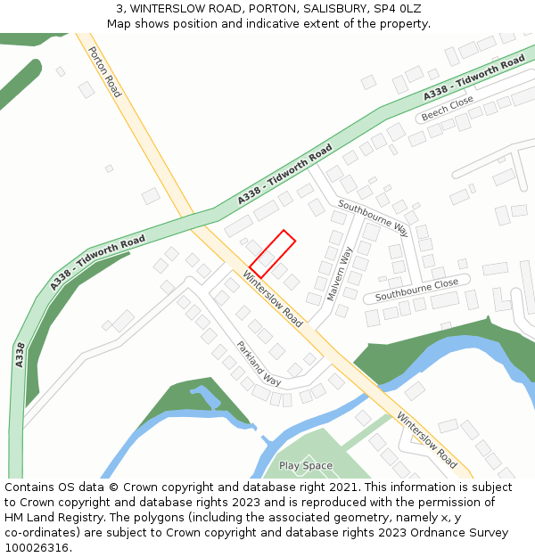 3, WINTERSLOW ROAD, PORTON, SALISBURY, SP4 0LZ: Location map and indicative extent of plot