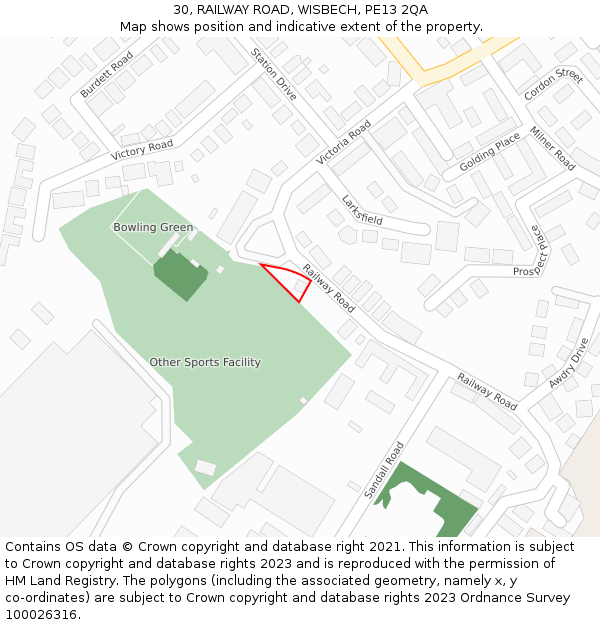 30, RAILWAY ROAD, WISBECH, PE13 2QA: Location map and indicative extent of plot