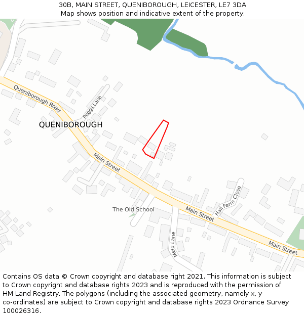 30B, MAIN STREET, QUENIBOROUGH, LEICESTER, LE7 3DA: Location map and indicative extent of plot