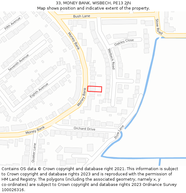 33, MONEY BANK, WISBECH, PE13 2JN: Location map and indicative extent of plot