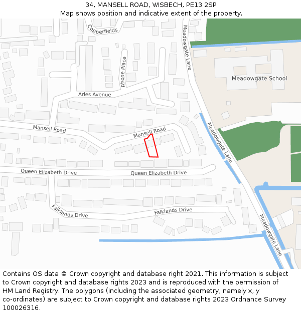 34, MANSELL ROAD, WISBECH, PE13 2SP: Location map and indicative extent of plot