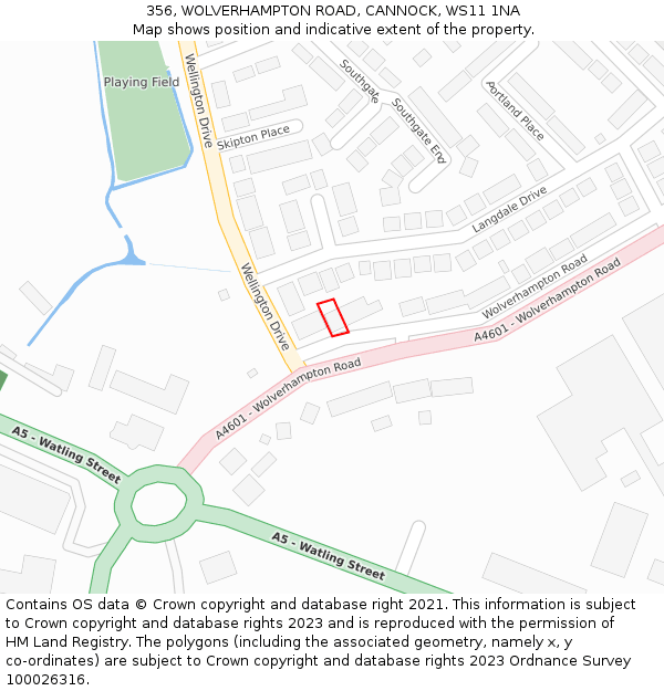 356, WOLVERHAMPTON ROAD, CANNOCK, WS11 1NA: Location map and indicative extent of plot