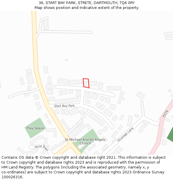 36, START BAY PARK, STRETE, DARTMOUTH, TQ6 0RY: Location map and indicative extent of plot