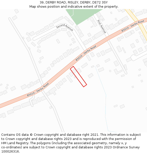 39, DERBY ROAD, RISLEY, DERBY, DE72 3SY: Location map and indicative extent of plot