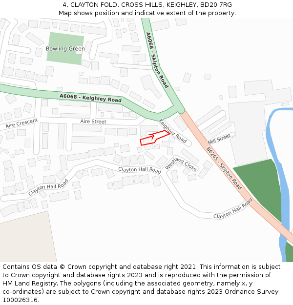 4, CLAYTON FOLD, CROSS HILLS, KEIGHLEY, BD20 7RG: Location map and indicative extent of plot