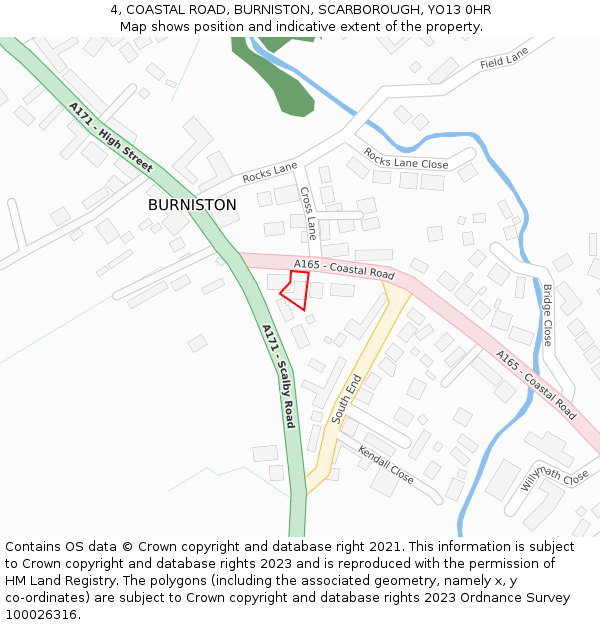 4, COASTAL ROAD, BURNISTON, SCARBOROUGH, YO13 0HR: Location map and indicative extent of plot
