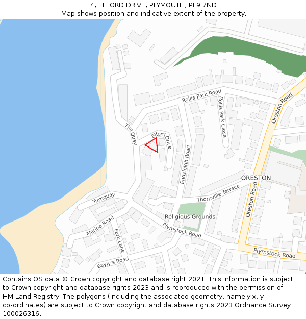 4, ELFORD DRIVE, PLYMOUTH, PL9 7ND: Location map and indicative extent of plot