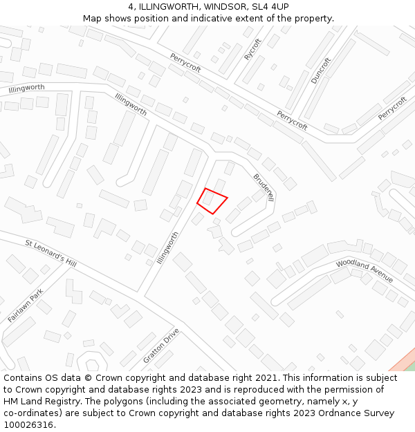 4, ILLINGWORTH, WINDSOR, SL4 4UP: Location map and indicative extent of plot