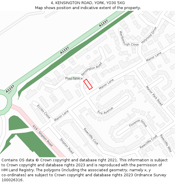 4, KENSINGTON ROAD, YORK, YO30 5XG: Location map and indicative extent of plot