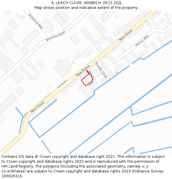 4, LEACH CLOSE, WISBECH, PE13 2QQ: Location map and indicative extent of plot