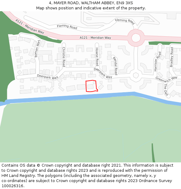 4, MAYER ROAD, WALTHAM ABBEY, EN9 3XS: Location map and indicative extent of plot