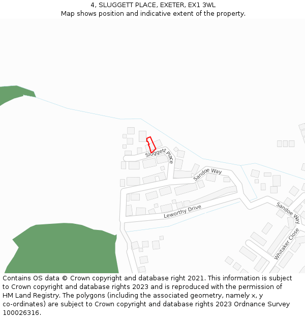 4, SLUGGETT PLACE, EXETER, EX1 3WL: Location map and indicative extent of plot