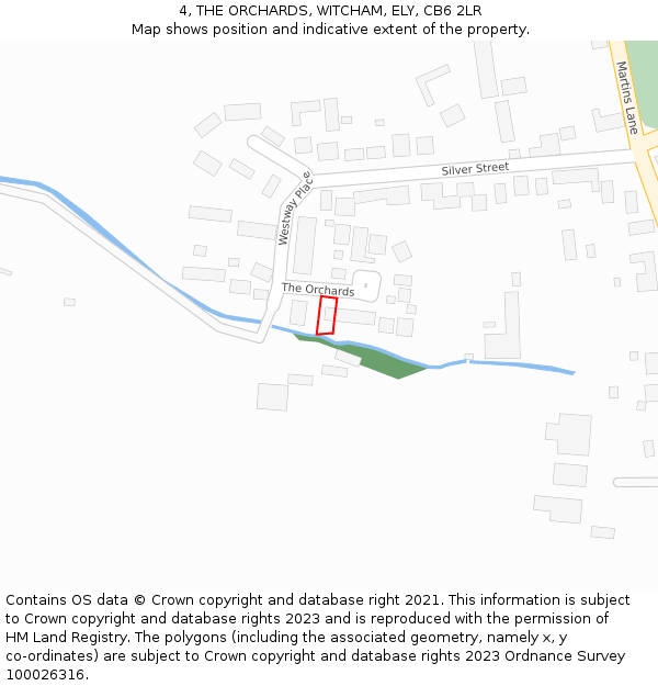 4, THE ORCHARDS, WITCHAM, ELY, CB6 2LR: Location map and indicative extent of plot