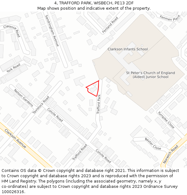 4, TRAFFORD PARK, WISBECH, PE13 2DF: Location map and indicative extent of plot