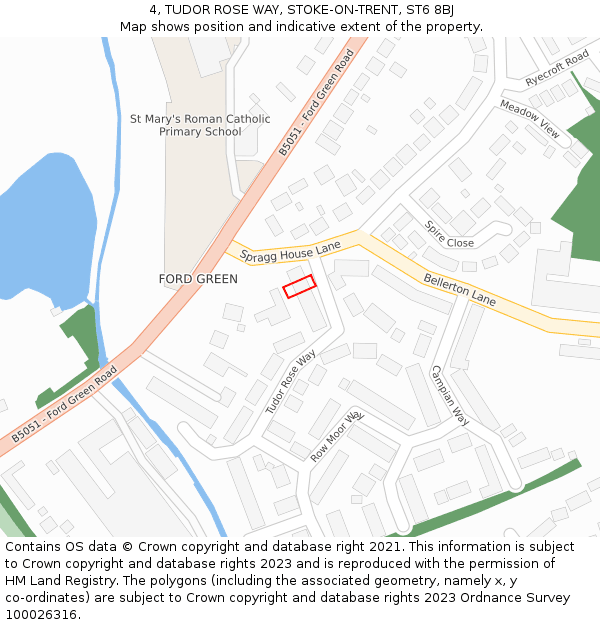 4, TUDOR ROSE WAY, STOKE-ON-TRENT, ST6 8BJ: Location map and indicative extent of plot