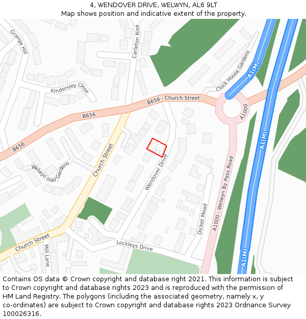 4, WENDOVER DRIVE, WELWYN, AL6 9LT: Location map and indicative extent of plot