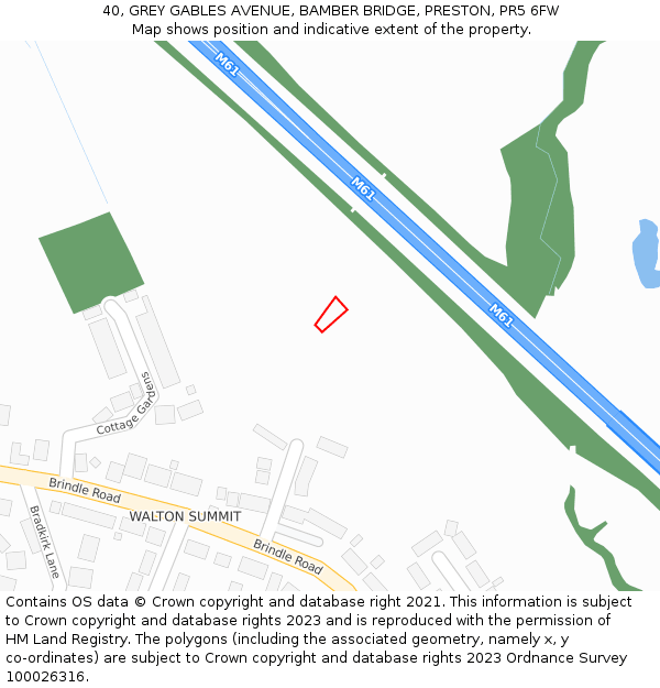 40, GREY GABLES AVENUE, BAMBER BRIDGE, PRESTON, PR5 6FW: Location map and indicative extent of plot