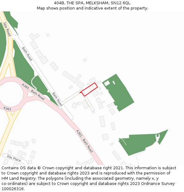 404B, THE SPA, MELKSHAM, SN12 6QL: Location map and indicative extent of plot