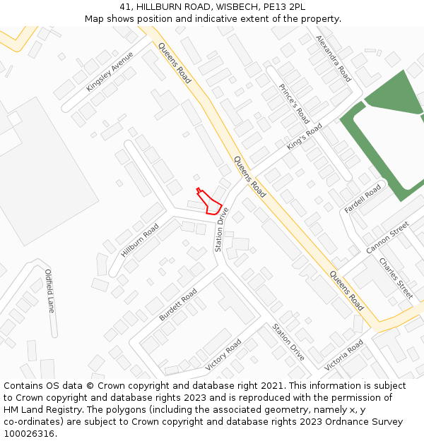 41, HILLBURN ROAD, WISBECH, PE13 2PL: Location map and indicative extent of plot