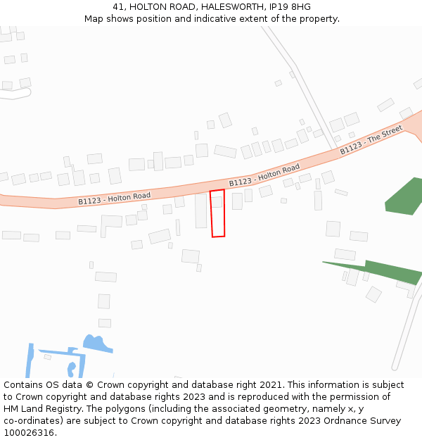 41, HOLTON ROAD, HALESWORTH, IP19 8HG: Location map and indicative extent of plot